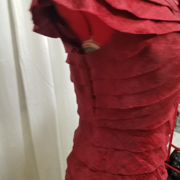 Beautiful Rich Red Fitted Cocktail Dress sz. 4 - Picture 4 of 4